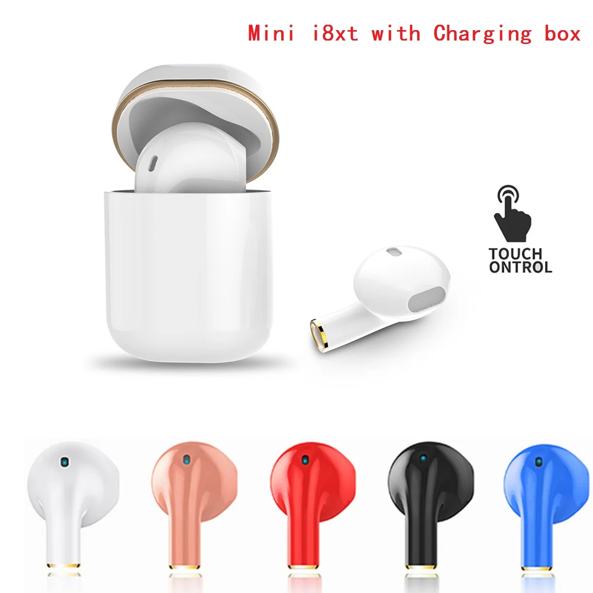 

JRGK touch Stereo Wireless Earphones blue tooth earphone For iphone xiaomi wireless earpiece wired earphone for phone stereo mic