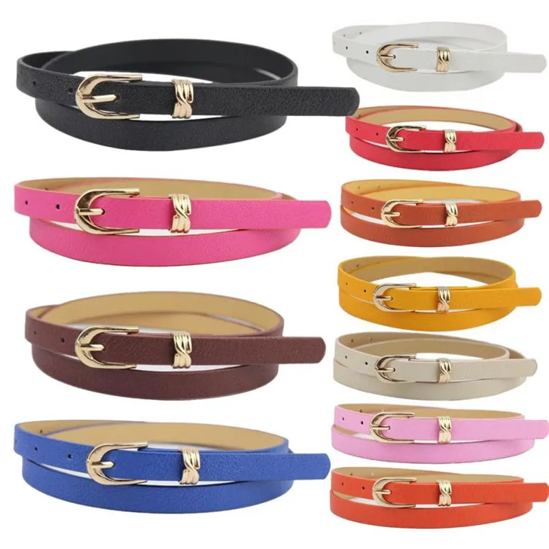Classic Donna Ragazze Women/'s Slim Sottile Skinny Cintura in pelle ad altezza vita Cintura