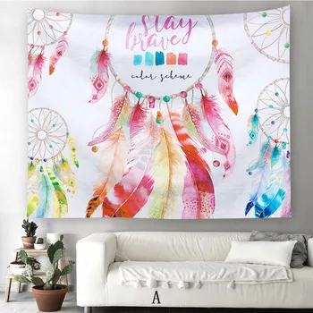 

ISHOWTIENDA Dreamcatcher New Print Home Tapestry Wall Hanging Yoga Mats Wall Decoration150x130cm New Arrival