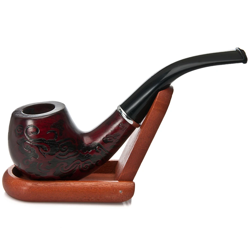 Buy 1pc Classical Durable Wood Pipe Carved Hand Made