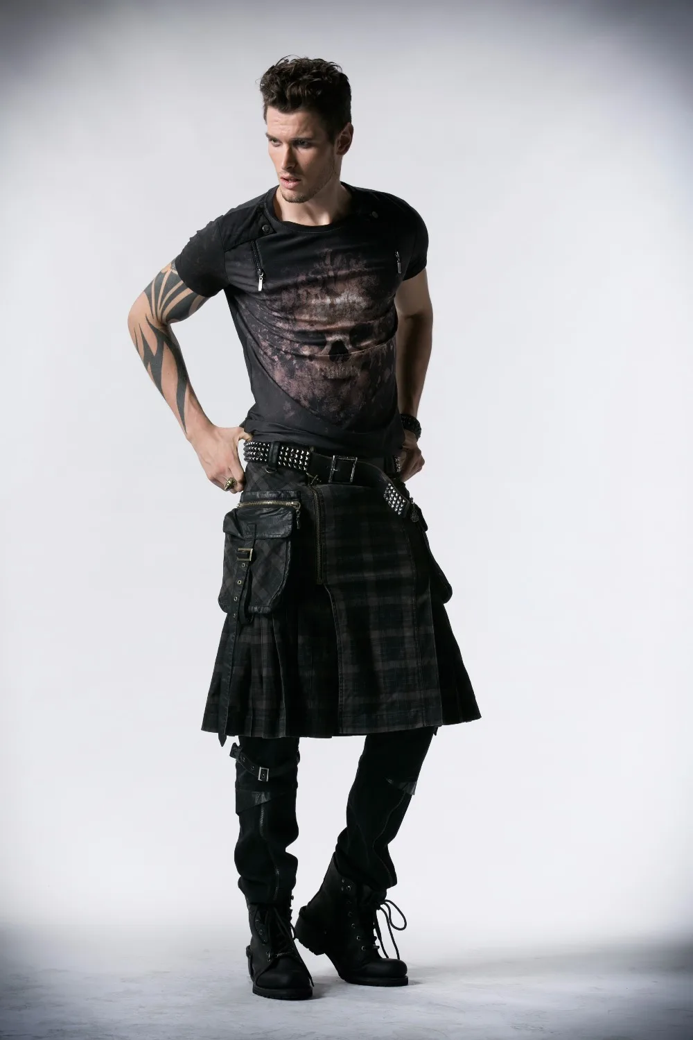 Pantaloni Casual da uomo Punk scozzese Kilts con due tasche Steampunk gonne  a righe stile gotico popolare inghilterra|casual pants|pants stylestyle  pant - AliExpress