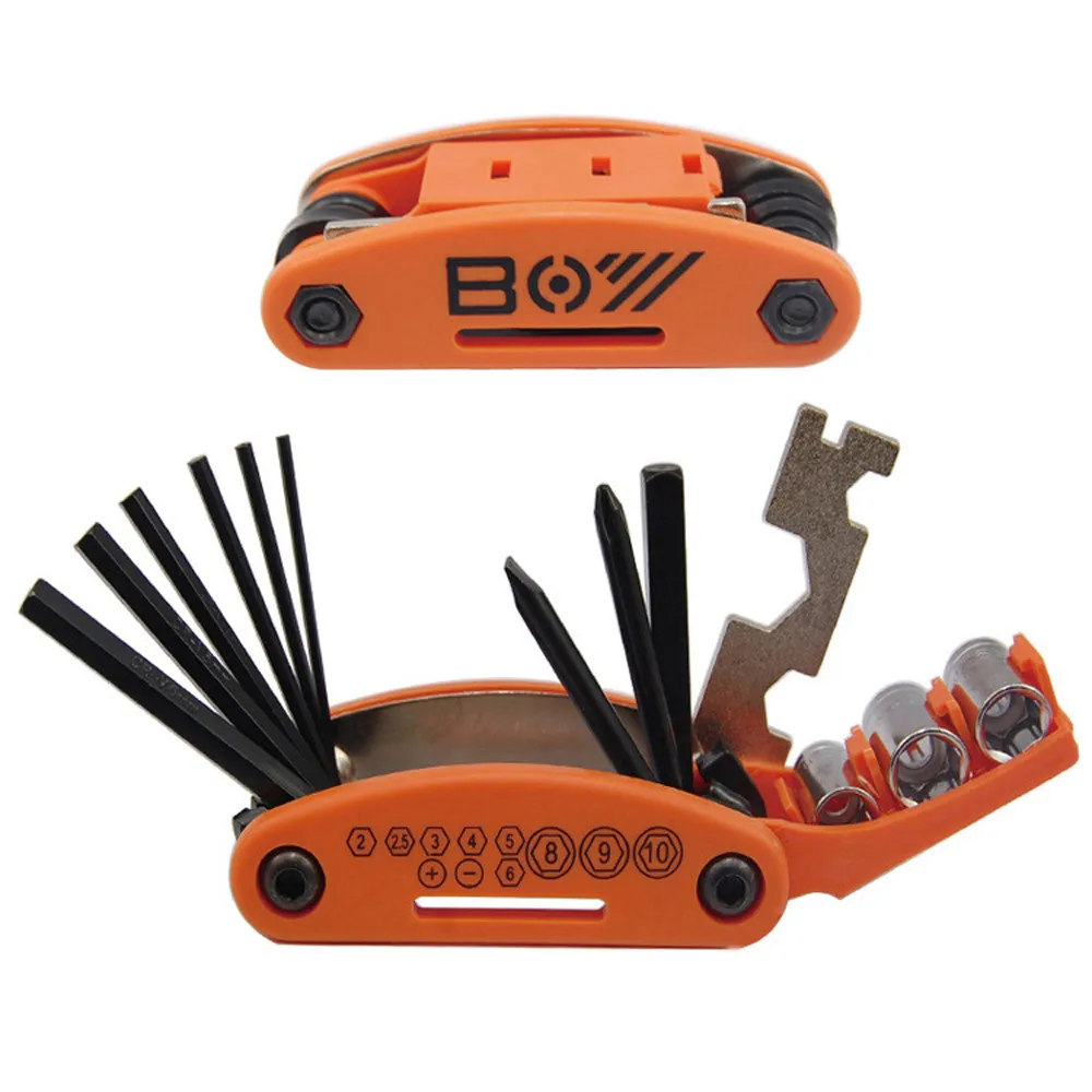 

Bicycle 16 in 1 Multifunction Motorcycle Repair Tools Bike Pocket Folding Repair Tool Hex Spoke Cycling Screwdriver MTB 2018