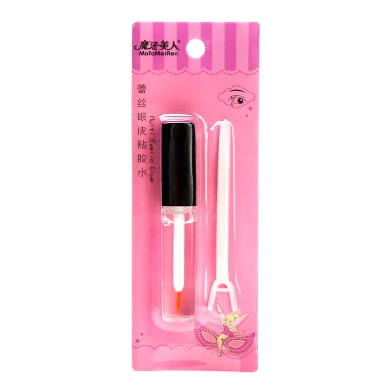 

1 Set Gentle Natural Lace Double Eyelid Invisible Glue Hypoallergenic Waterproof Anti-sweat Transparent False Eyelashes
