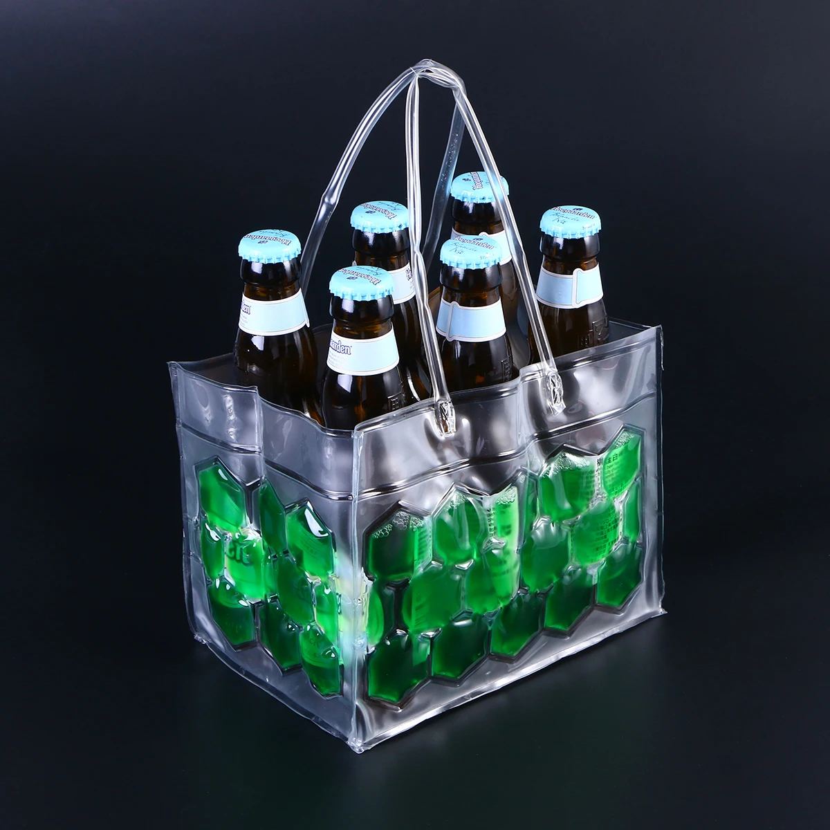 1 шт 6 бутылок 350 мл экологичный ПВХ бутылки вина Холодильный охладитель ледяной сумка 4 стороны могут пива гель Перевозчик охлаждения(зеленый