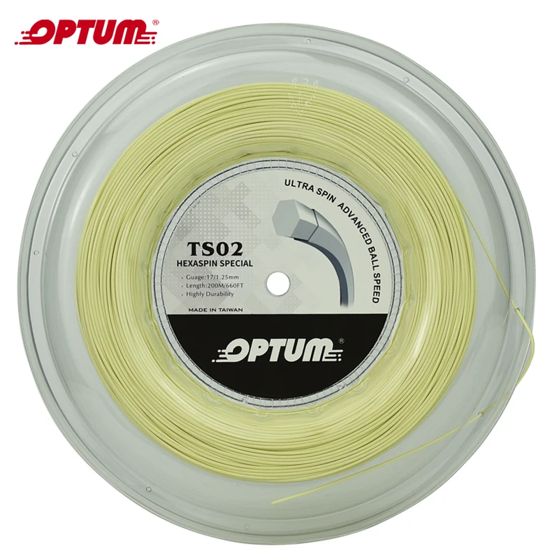 OPTUM HEXRASPIN SPECIAL 1,25 мм шестиугольная теннисная струна Top-Spin полиэстер нити для ракетки Twist прочные тренировочные String 200 м/катушка