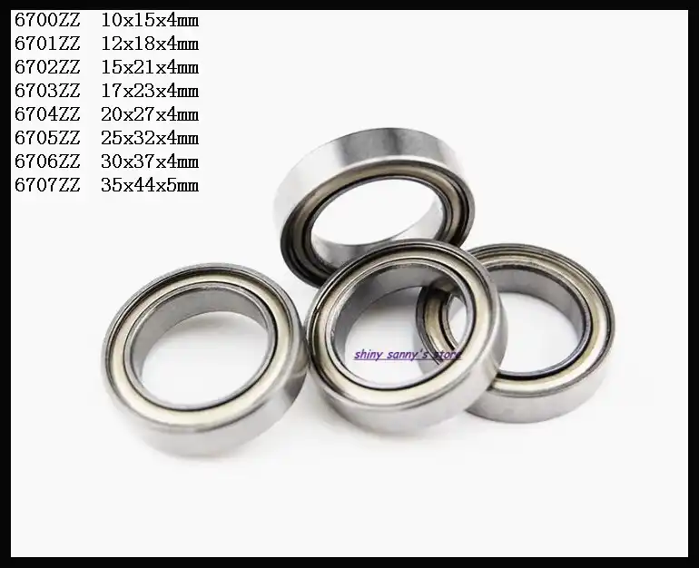 10x15x4mm Deep Groove Ball Bearings 10pcs 6700ZZ Double-Shielded Thin Section Miniature Ball Bearing Thin-Wall Ball Bearings