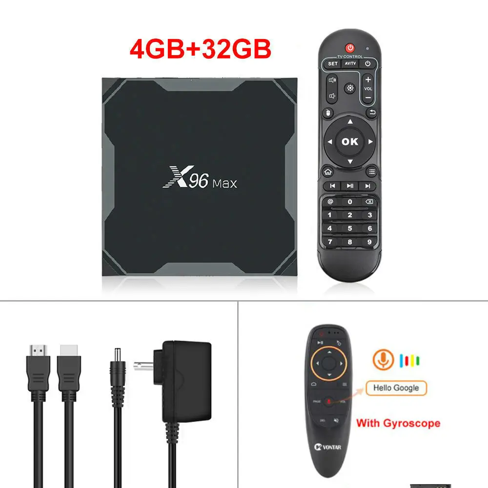 Android 9,0 ТВ приставка X96 Max Amlogic S905x3 8K смарт медиаплеер 4 Гб ОЗУ 64 Гб ПЗУ X96Max телеприставка 2G16G четырехъядерный 2,4G и 5G Wifi - Цвет: 4G32G G10