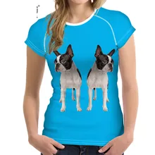 Смешные два Бостон-терьер щенок печати женские Летние футболки стильные, с коротким рукавом футболки фитнес-футболки