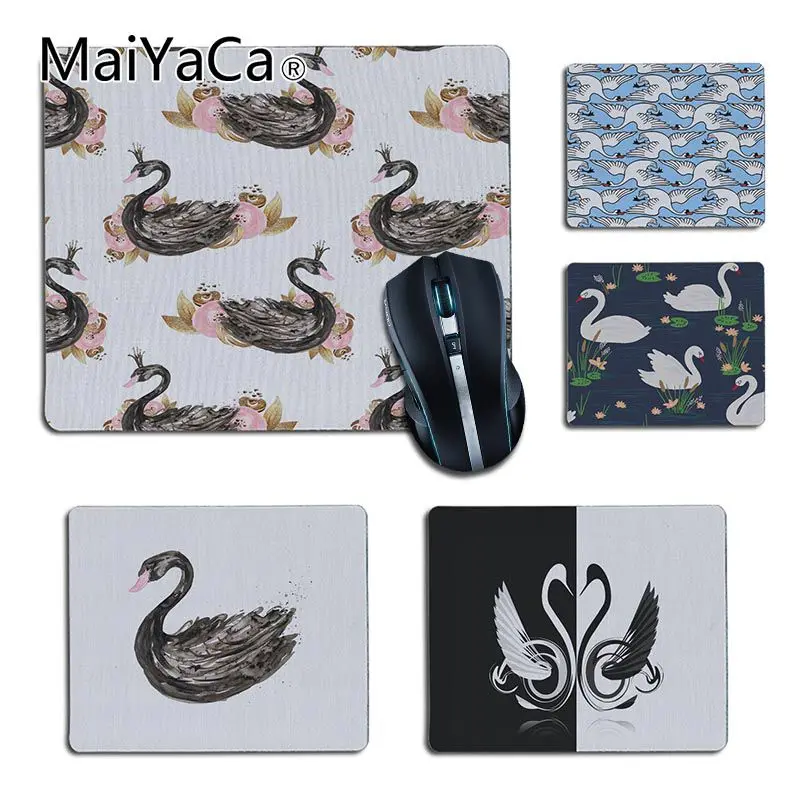 MaiYaCa New Design Black Swan Gamer Speed Mice Retail Small Rubber Mousepad DIY pictures PC computer gaming mousepad desk mat