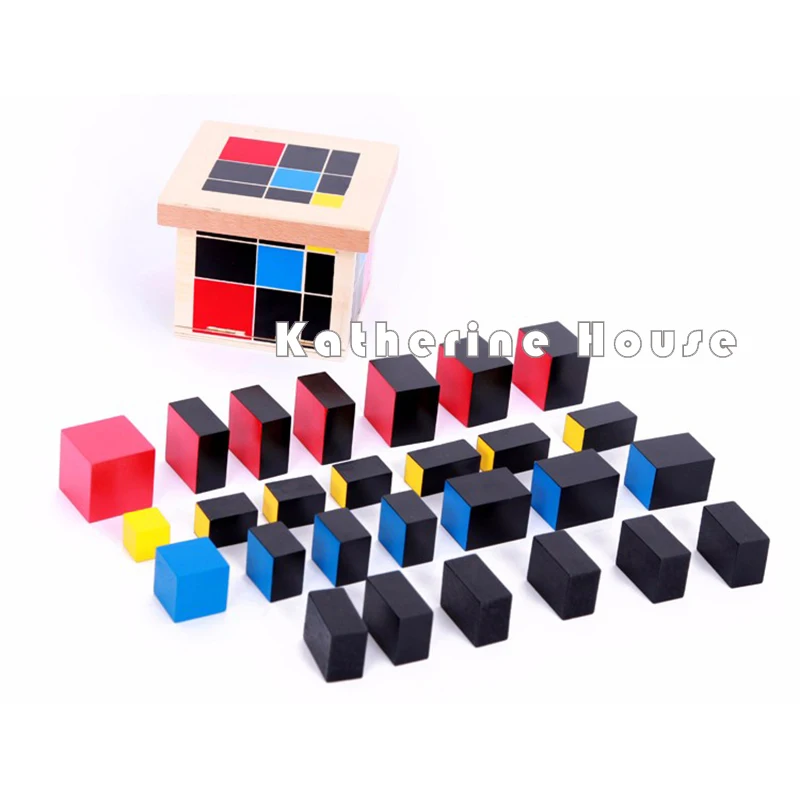 Детская игрушка Монтессори трехмерный куб Математика ранее детство обучающий Дошкольное Обучение Обучающие игрушки подарок на день рождения