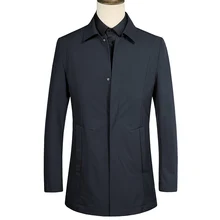 Осенние мужские классические деловые тренчи, мужские высококачественные куртки с отложным воротником, мужские повседневные пальто, Мужская ветровка F696