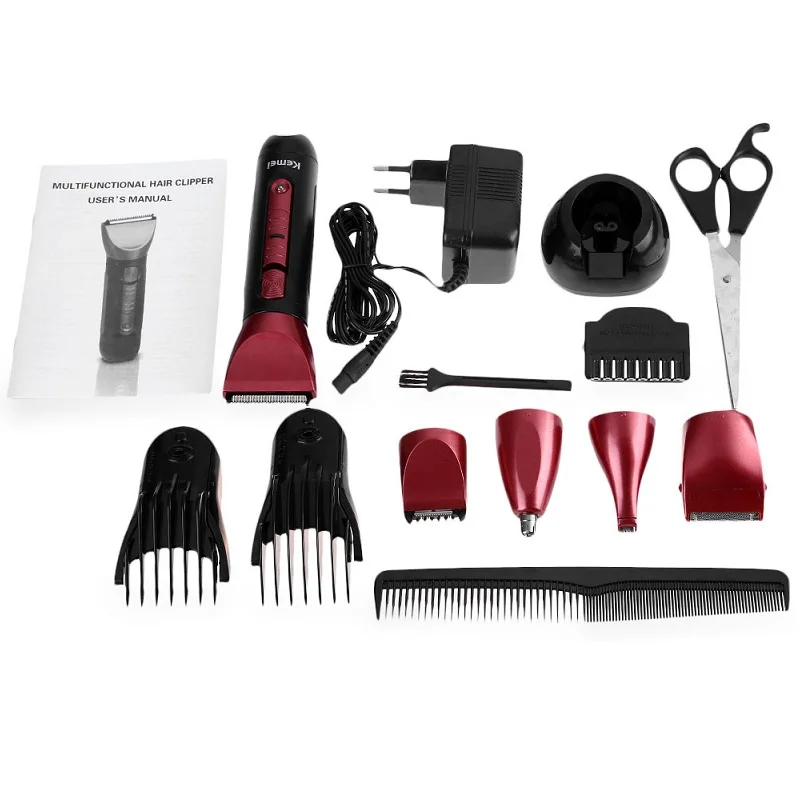  Kemei KM-8058 5 In 1 Hair Trimmer Electric Shaver Razor Beard Rechargeable Hair Trimmer Clipper Set