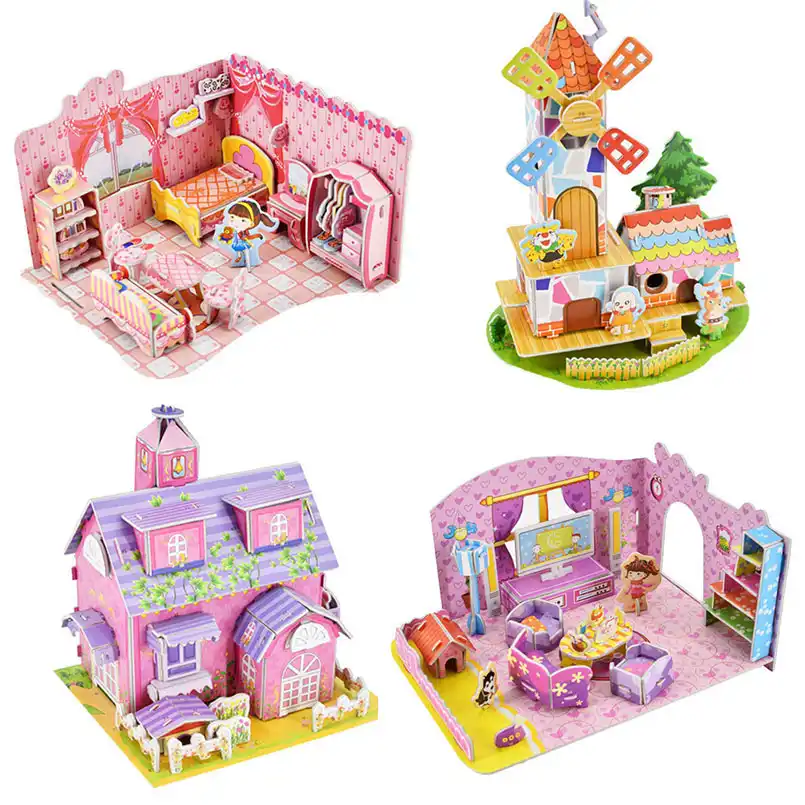 doll house with paper