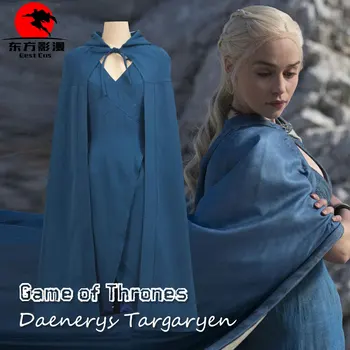 

[Customize]2017 Game of Thrones Daenerys Targaryen Cosplay Costume Blue Dress S-XXL For Women Halloween Party Free Shipping New.