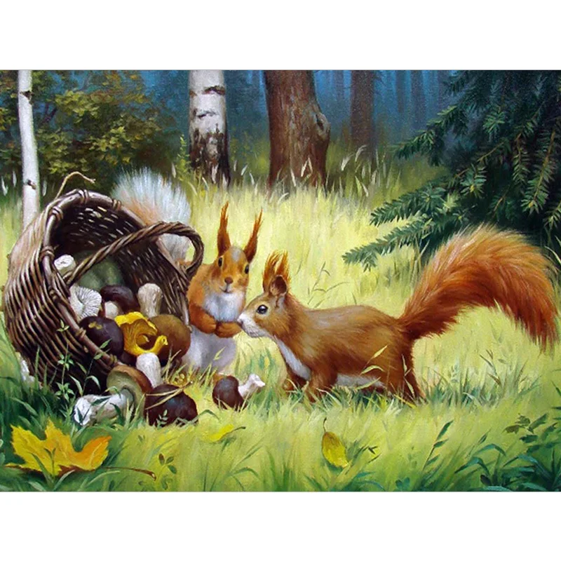 

Diamond Embroidery squirrel Handmade Diamond Painting Needlework Mosaic Cross Stitch Home Decor