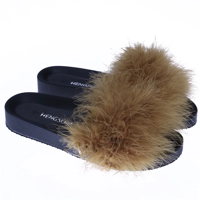 Fur-Furry-Slide-Sweet-Ostrich-Feather-Thick-Bottom-Beach-Female-Sandals-Hair-Flip-Flops-Women-Home