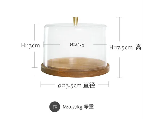 Купольная крышка круглый поднос деревянная хлебная тарелка 23 см/27 см инструменты для украшения торта Кофейня десерт еда украшение стола - Цвет: 02--S