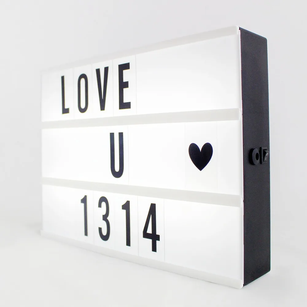 Generic DIY BLACK Letters Cards USB PORT Powered Cinema Lightbox A4 A6