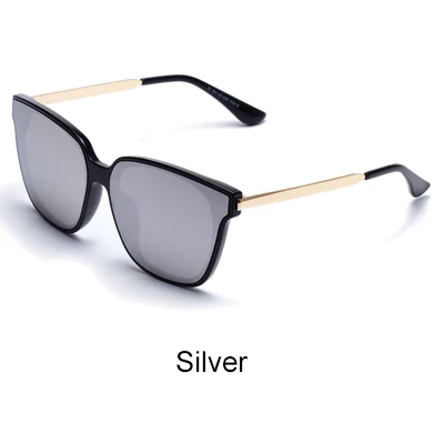Два Oclock винтажные Квадратные Солнцезащитные очки женские Ретро прозрачные облачные солнцезащитные очки UV400 женские универсальные очки прозрачные оттенки 81309 - Lenses Color: Silver