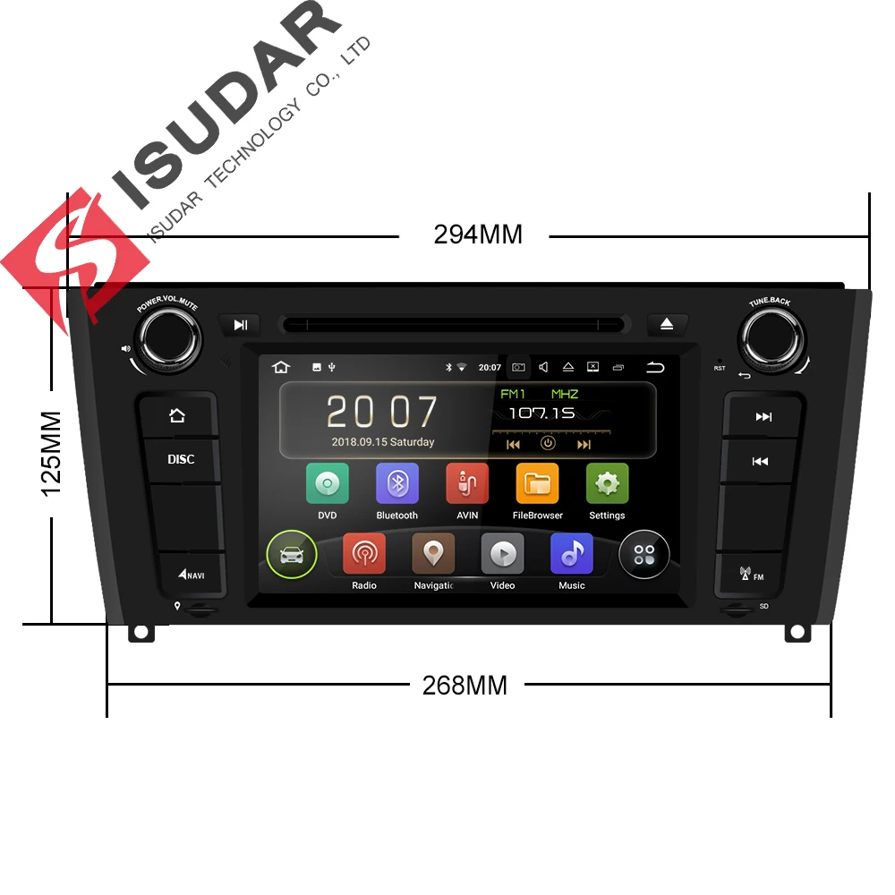 Isudar Штатная Мультимедиа Автомагнитола 1 Din на Android 8.1.0 с Сенсорным 7 Дюймовым