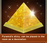 Free shipping 3d three-dimensional crystal pyramid puzzle assembled model toy Children's educational diy gift LED LIGHT