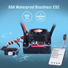 Водонепроницаемый безсенсорный бесщеточный ESC 60A+ светодиодный программная карта для 1/10 RC автомобиля