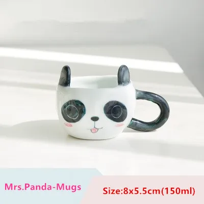 3D Мультяшные каваи мистер панда и Mrs Panda кофейные чашки чаши тарелки мешалки посуда наборы посуды для детей 1 шт - Цвет: F