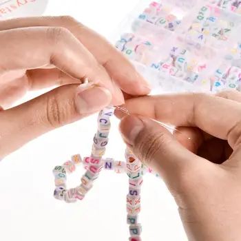

1200PCS DIY Letter Beads Round Bead A-Z Heart And Alphabet Letter Beads For Bracelet Jewelry Making Necklaces Key Chains Jewelry