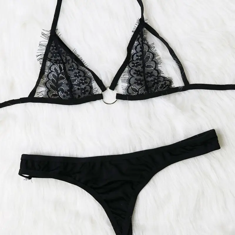 Womens Sexy Open Cup Eyelash Lace Bra Set Embroidered Strappy Lingerie Underwear Womens Sexy Open Cup Eyelash Lace Bra Set Embroidered Strappy Lingerie Underwear