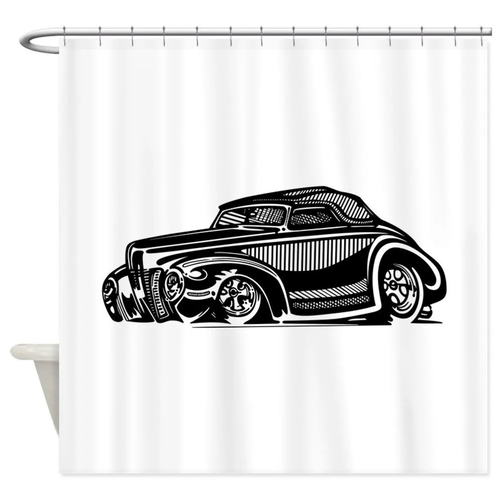 Buy Thirties Hot Rod Coupe Shower Curtain Decorative