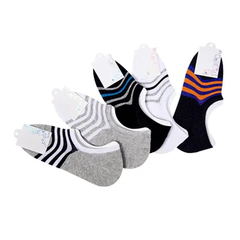 

5 Pairs Men's Socks Summer Autumn Invisible Boat Sock Non-slip Silica Gel Male Fashion Cotton Striped CLassic Art Sock Meias Sox