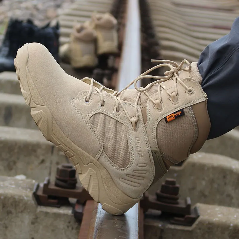 Высокие армейские ботинки военный фанат спецназ кожа уличные пустынные Тактические Сапоги мужские военные ботинки обувь