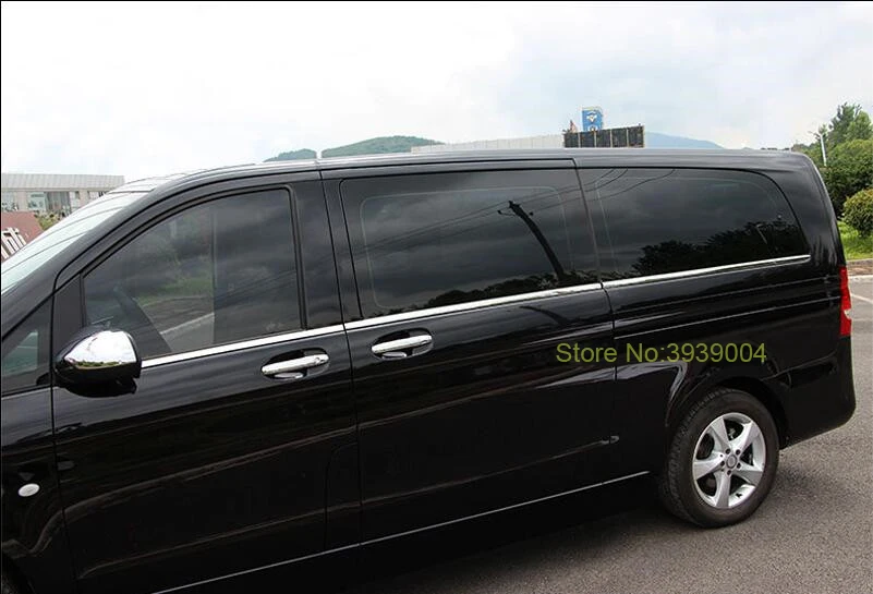 Шт. 8 шт. ABS оконная Накладка для Mercedes Benz Vito 2016 2017 внешний корпус украшения