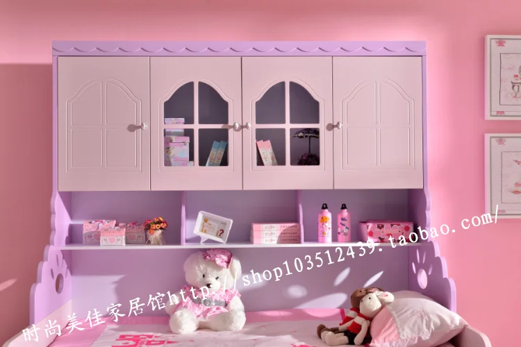 Muebles de los niños de la muchacha princesa literas cama armario de