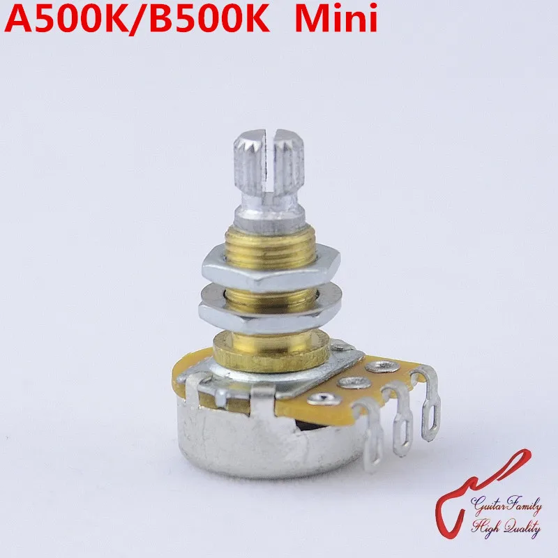 

1 Piece GuitarFamily Alpha Brass Shaft A500K/B500K Mini Potentiometer(POT) For Electric Guitar Bass ( #1148 ) MADE IN KOREA