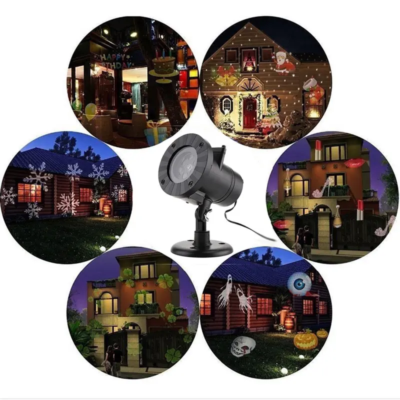 

LED Christmas Projector Lights Outdoor Waterproof Stage Light with 12 Slides Christmas Decorations for Home Xmas New Year Gifts