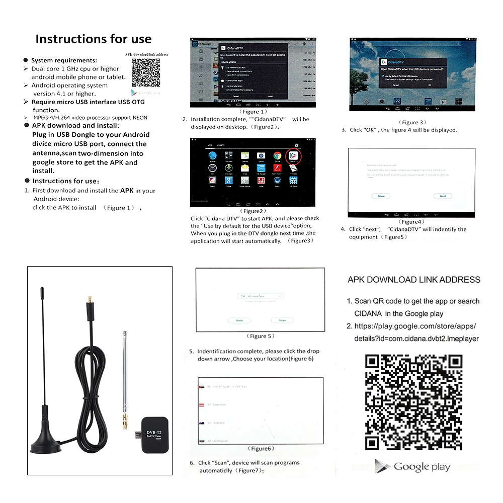 Микро USB DVB-T DVB-T2 ТВ палка приемник конвертер HD 1080P Мини цифровой тюнер для Android телефона планшета