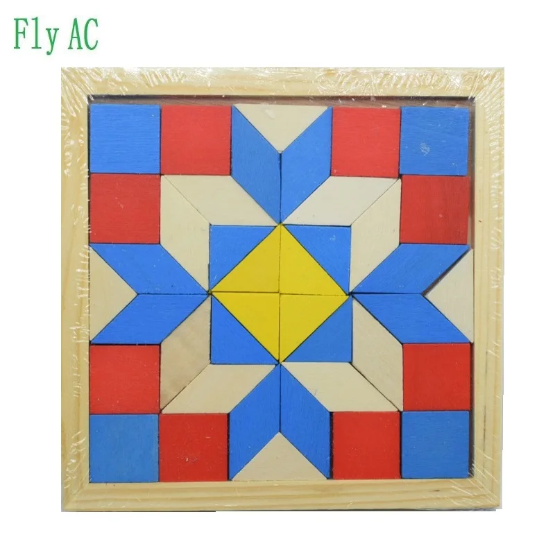 

Fun Geometry Rhombus Tangrams Logic Puzzles Wooden Toys for Children Training Brain IQ Games Kids Gifts