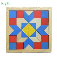 Fun Geometry Rhombus Tangrams Logic Puzzles Wooden Toys for Children Training Brain IQ Games Kids Gifts