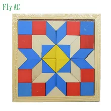 Fun Geometry Rhombus Tangrams Logic Puzzles Wooden font b Toys b font for Children Training Brain