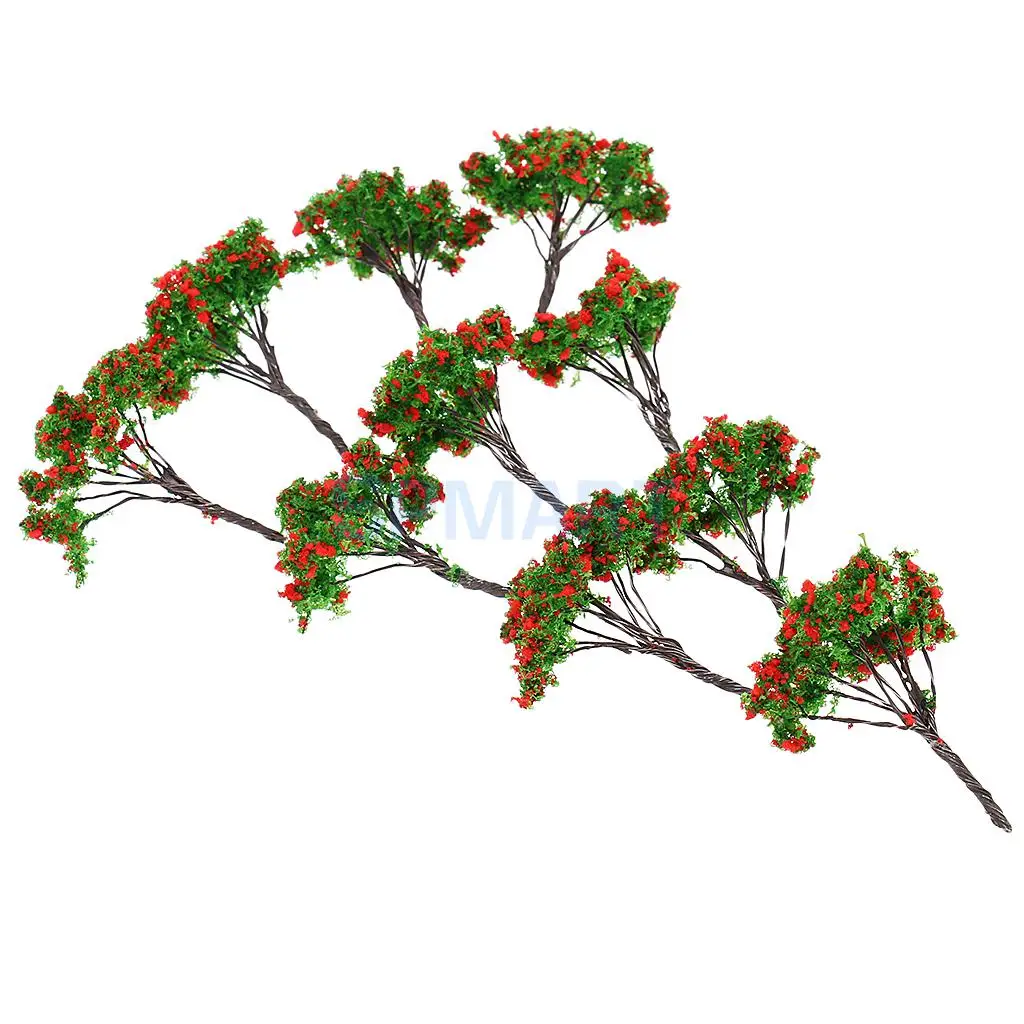 10Pcs Metal Wire Flower Tree Models 5cm 1/200 for RR Train Railway Scenery DIY Miniature Landscape Building