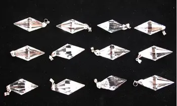 

12 NATURAL clear QUARTZ CRYSTAL POINT Pendant