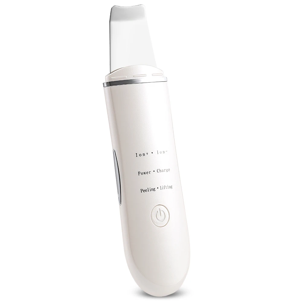 Rechargeable Ultrasonic Ion Face Skin Scrubber Facial Cleaner Cleansing Spatula Peeling Vibration Blackhead Removal Exfoliating