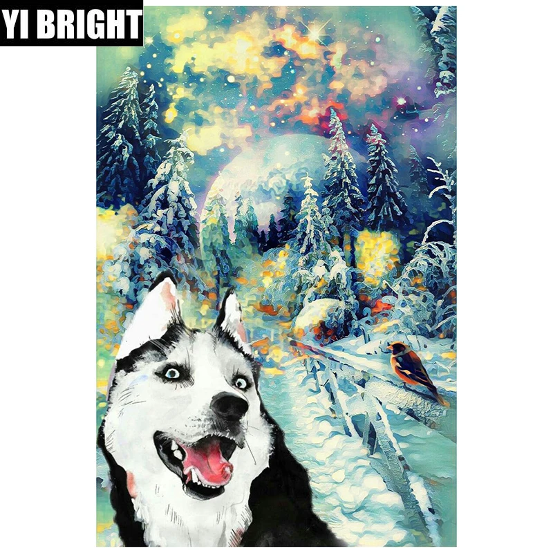 

5D DIY Diamond Painting Field Husky Cross Stitch Square/Round Diamond Embroidery Drill Mosaic Resin Home DecorXPZ