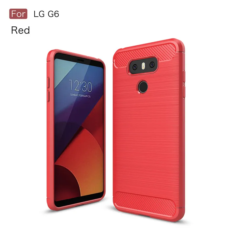 cheap For LG G6 G 6 Pro G6pro Luxury Carbon Fiber Soft TPU Silicon Cover Case For LG G6 G600K G600L G600S H870 US997 VS988 Coque