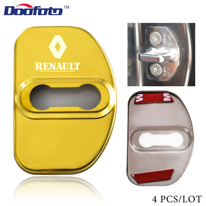 Doofoto автомобильный Стайлинг авто защита для дверного замка чехол для Renault Megane 2 3 Scenic Laguna 2 Captur аксессуары автостайлинг - Цвет: Style 1 Gold