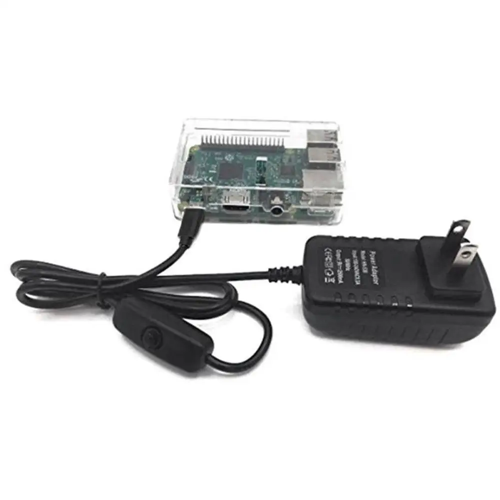 5 V 3A Micro USB блок питания зарядное устройство адаптер вкл/выкл переключатель для Raspberry Pi 3