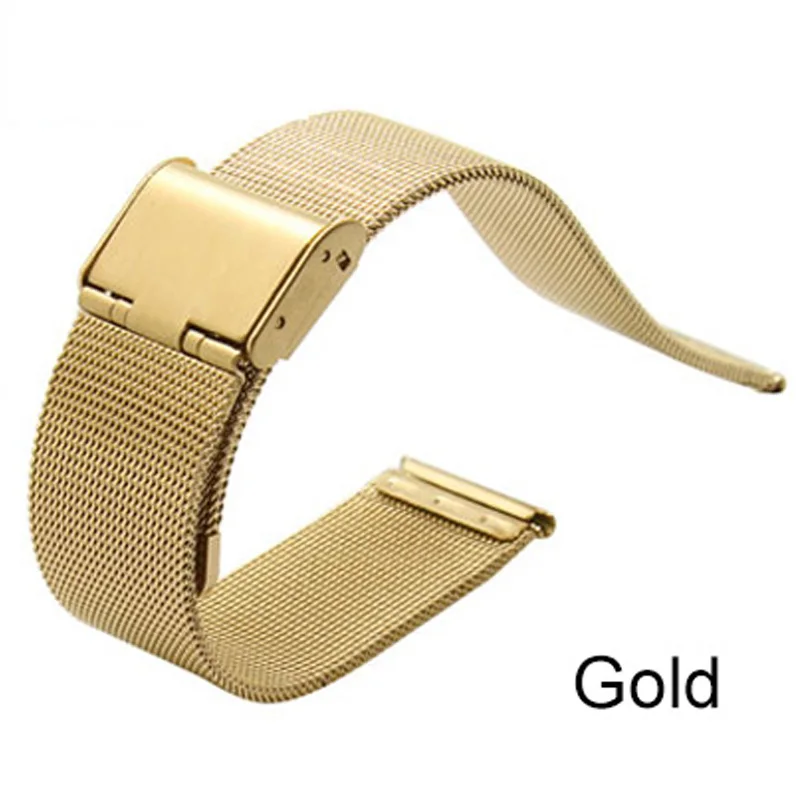 Elegant Stainless Steel Milanese Loop Watch Band Strap with Double Clasp
