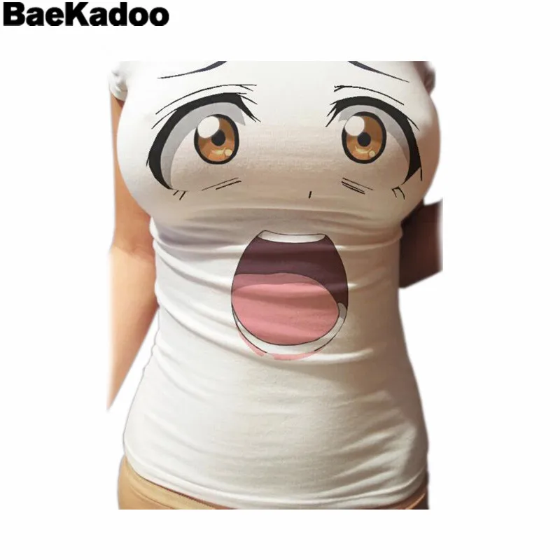 

BAEKADOO Harajuku New Women T shirt Cotton Casual Funny For Lady White Tops Tee