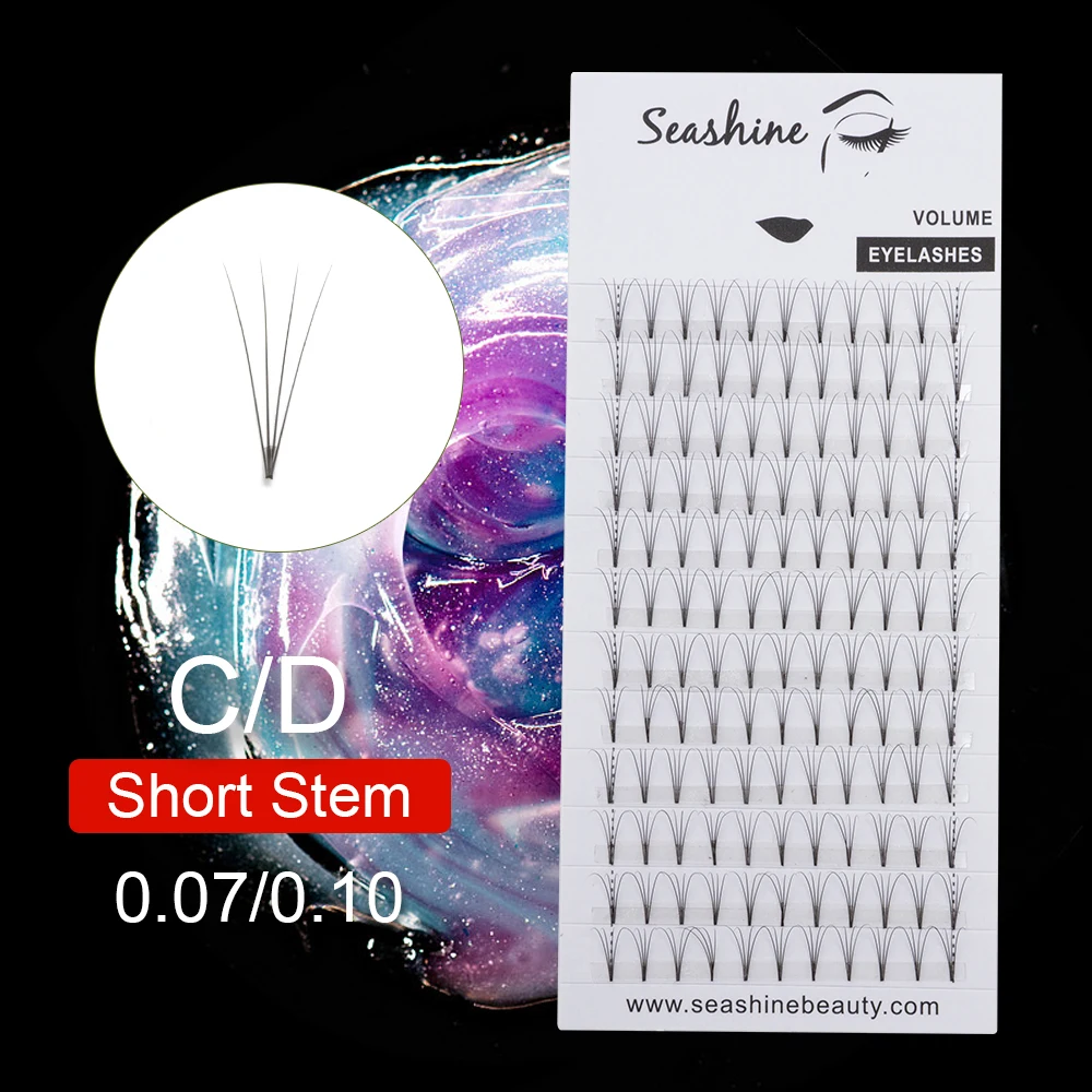 

Seashine Individual Lash Volume Lashes Short Stem 0.07/0.1 Premade Fans Individual Lashes Russia Volume Lashes For Free Shipping